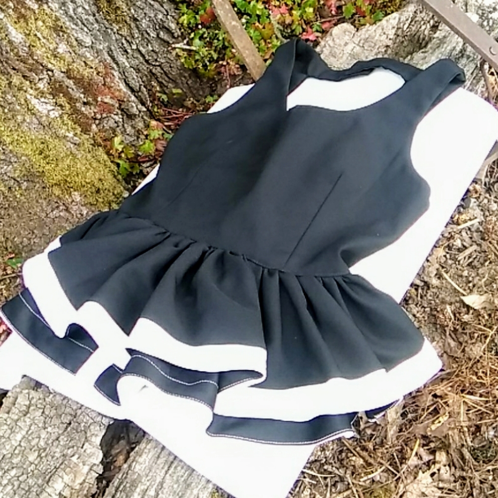 Zadig & Voltaire Peplum Black & Ivory Dressy Top